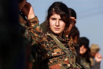 A fighter from the Kurdish women's protection units