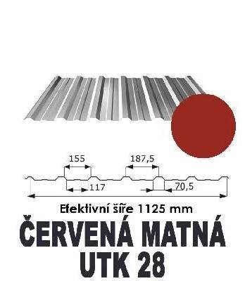 BP2 Trapézový plech T18 ECO 0,5mm ČERVENÁ MATNÁ Barva Červená