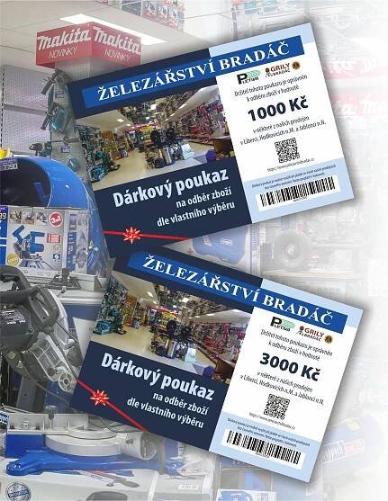dárkové poukázky na veškerý sortiment prodejen železářství bradáč | Železářství Bradáč