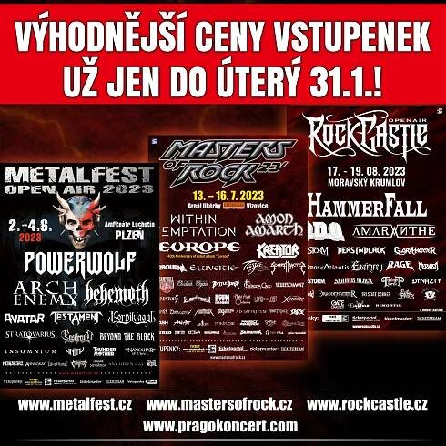 Metalheads POZOR! Na nákup festivalových vstupenek na METALFEST, MASTERS OF ROCK | Rock Castle