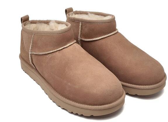 Kůžoné sněhule CLASSIC ultra mini UGG | Pískový s příměsí vlny 1116109