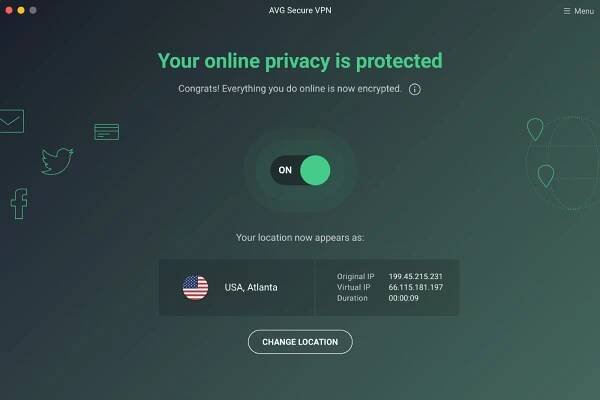 AVG’s interface sports an extremely simple design.