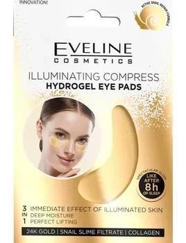 Eveline Cosmetics Gold Illuminating Compress hydrogelová maska na oční okolí se šnečím extraktem 2 ks