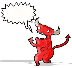 Křičí malý ďábel kreslený — Ilustrace