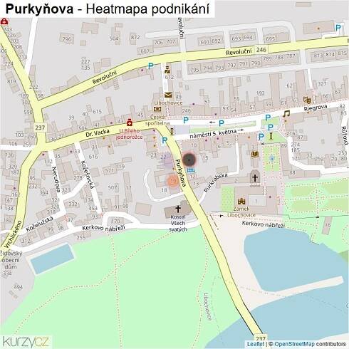 Mapa Purkyňova - Firmy v ulici.