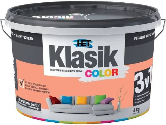 Het Klasik Color malířská barva, 0828 lososová, 4 kg | BAL.cz - skupina BARVY A LAKY