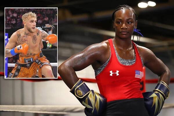 Claressa Shields works out during a pre fight media workout