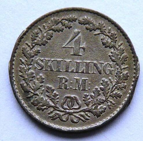 Dánsko 4 Schilling 1854 Frederik VII.