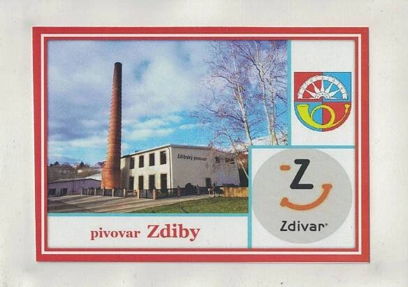 Zdiby V02 pivovar Zdivar erb heraldika Praha východ - Pohlednice místopis
