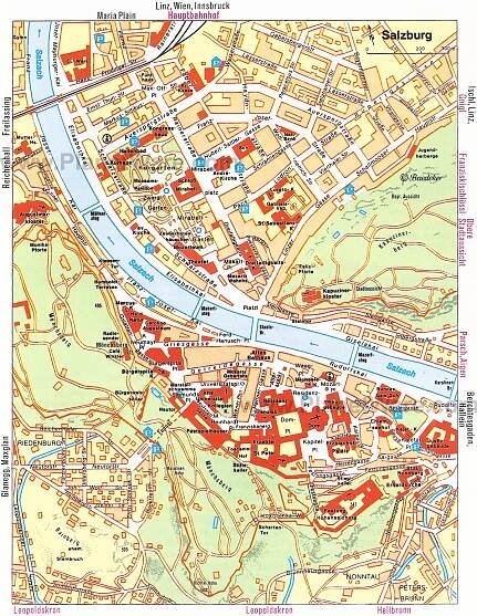 Maps of Salzburg | Detailed map of Salzburg in English | Maps of Salzburg (Austria) | Tourist map of Salzburg | Salzburg