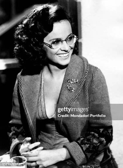 The Italian actress Laura Antonelli smiling on the set of the film 'Lovers and Other Relatives'. Forte dei Marmi, 1974