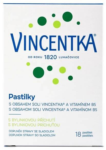 Vincentka Pastilky bylinné 18 ks