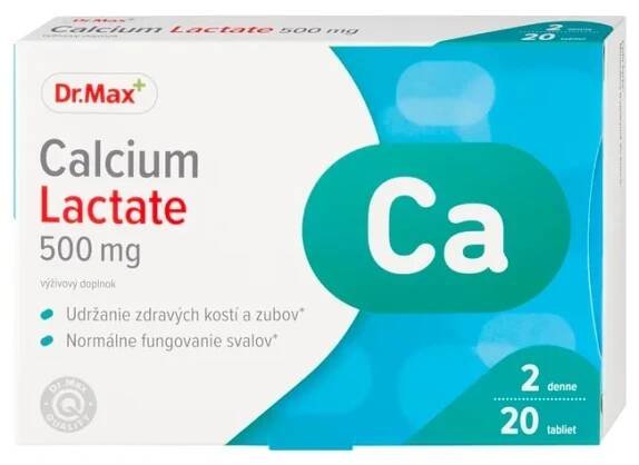 Dr. Max Calcium Lactate 500 mg 1×20 tbl, vápnik