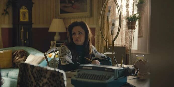 Young Francis (Emily Meade) working as the accountant for the Falcones in The Penguin Season 1 Episode 7