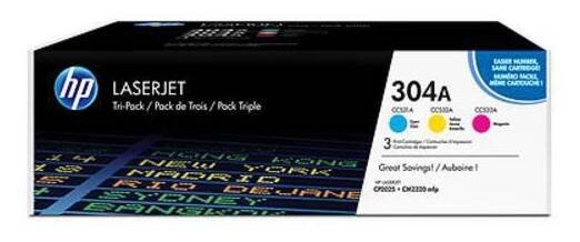 Toner HP 304A, HP CF372AM - originální (Azurový, purpurový, žlutý)