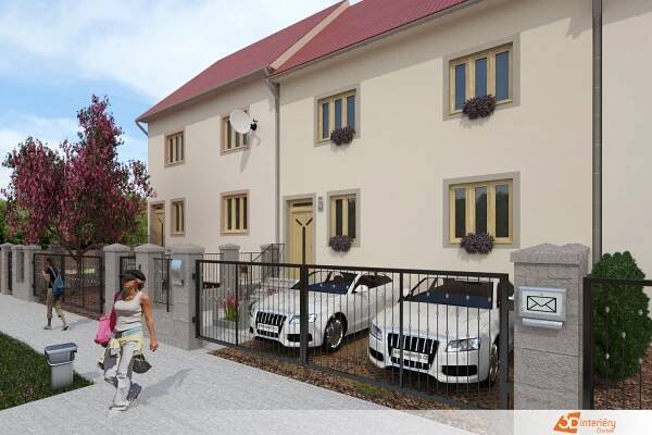 Fasáda a parkovací místo - Návrhy interiérů, interierstudio3D.cz