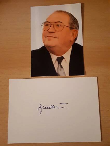 Bruder Jiří, herec, kartička s originálním autogramem