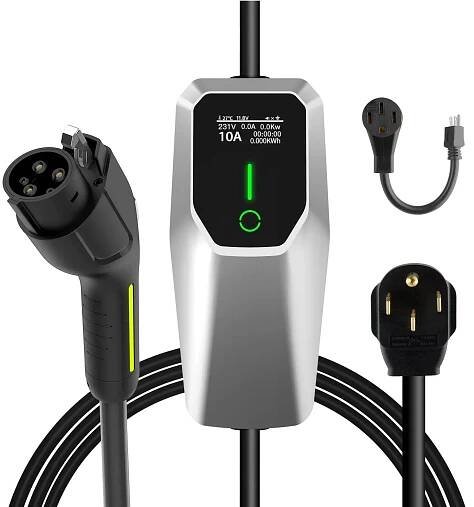 AWESAFE Portable Level 1 and Level 2 EV Charger (240V, 32A) with 26ft Charging Cable NEMA 14-50 5-20 for SAE-J1772 Electric Vehicles AWESAFE