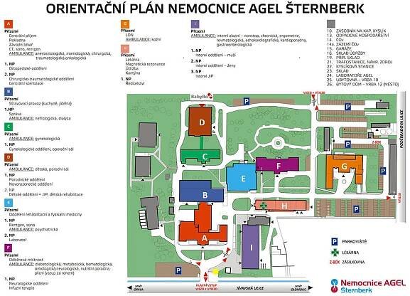 Orientační plán nemocnice | Nemocnice AGEL Šternberk
