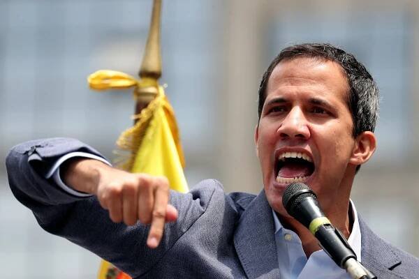 Venezuelan opposition leader Juan Guaido attends a rally in Los Teques