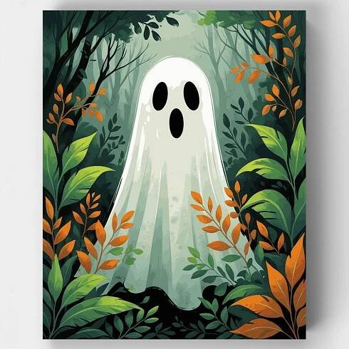 Product Image of Friendly Forest Ghost - Paint by Numbers Kit