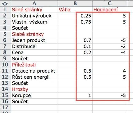 SWOT analýza firmy