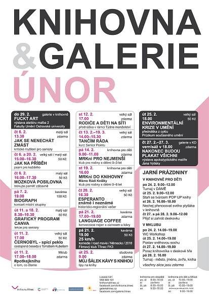 Únorový program knihovny a Galerie města Třince