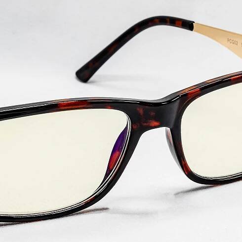 GLASSA, Blue Light Blocking Glasses PCG 02, +0,50 dio, hnědo zlaté