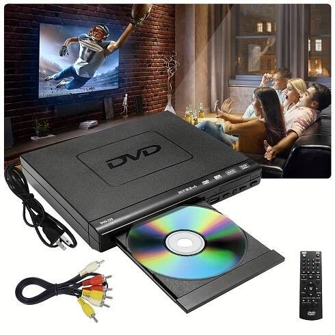 Full Region DVD Player With 1080p HD Quality With AV Output * Read DVD Player Smart Error * Function, Suitable For Elderly Simple DV