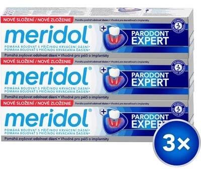 MERIDOL Zubní pasta Parodont Expert 3x 75 ml (Zubní pasty na citlivé zuby a dásně) - Čistící, Ochranný, Protizánětlivý, Ošetřující
