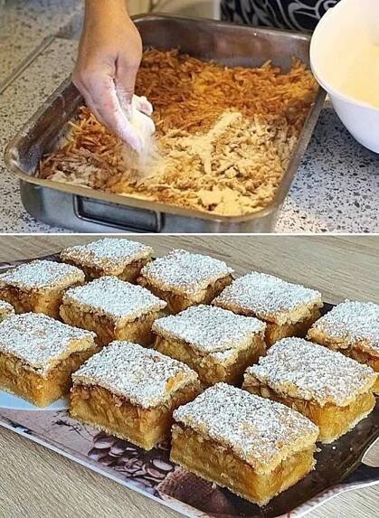 Jednoduchý sypaný jablečný koláč bez těsta – nadýchaný, šťavnatý a vždy se po něm zapráší! - iRecept