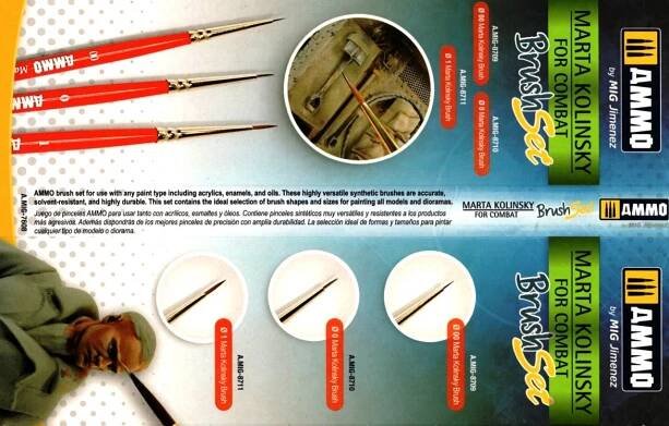 Marta Kolinsky for Combat Brush Set - 00, 0, 1 (3pcs.), 085/A.MIG-7608