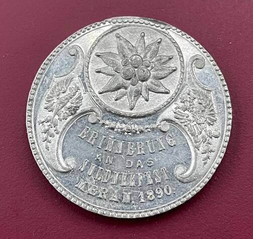 Cínový Meranský zlatník FJI 1890, velmi vzácné! - Numismatika