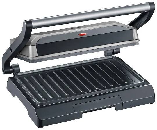 KONTAKTGRILL  - Silberfarben/Schwarz, Trend, Kunststoff/Metall (29,1/26/11,5cm) - Severin