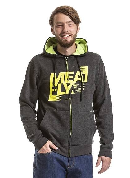 Pánská mikina Meatfly Flaw 2 Hoodie, B | Heather Charcoal | Meatfly
