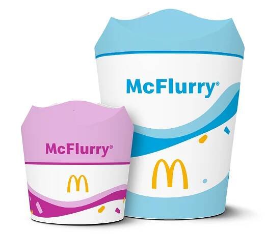 two mcflurrys in two sizes side by side