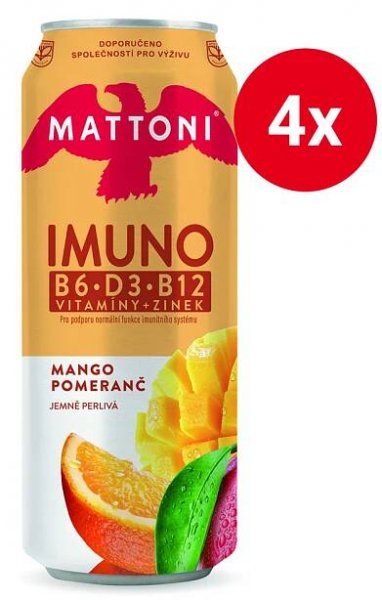 Mattoni Imuno pomeranč a mango multipack 4x0,5l