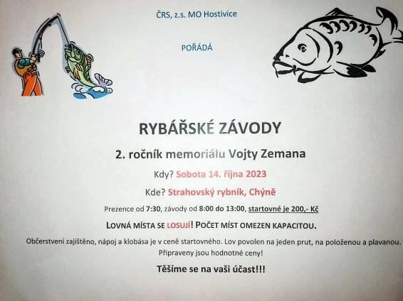 rybářské závody leták