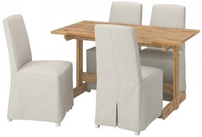IKEA NACKANAS/BERGMUND Stůl a 4 židle bílá