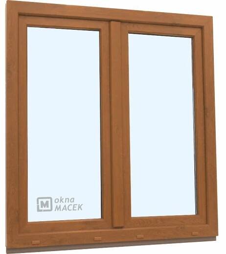 Plastové okno - KNIPPING 70 AD, 1200x1500 mm, O+OS klapačka, zlatý dub + příslušenství a montážní materiál zdarma