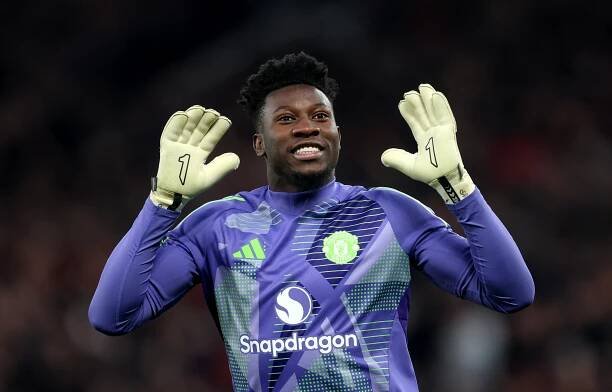 Andre Onana of Manchester United celebrates.