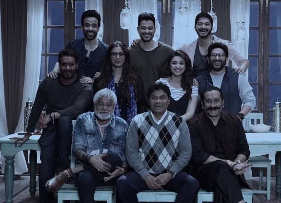 Ajay Devgan, Tusshar Kapoor, Tabu, Sanjay Mishra, Kunal Khemu, Parineeti Chopra, Johnny Lever, Shreyas Talpade, Arshad Warsi, Mukesh Tiwari - Golmaal Again - Z natáčení