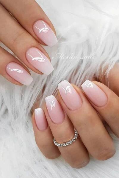 French Ombre Nails: Ballerina Shape Nails At Home | Ombre gel nails, Ombre nails, Pink ombre nails