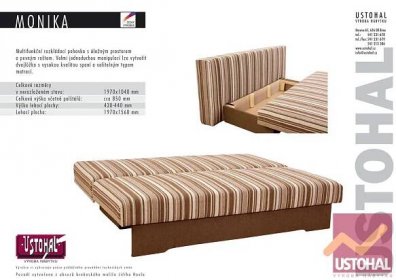 Čalouněná rozkládací pohovka s úložným prostorem MONIKA | Výroba nábytku - USTOHAL