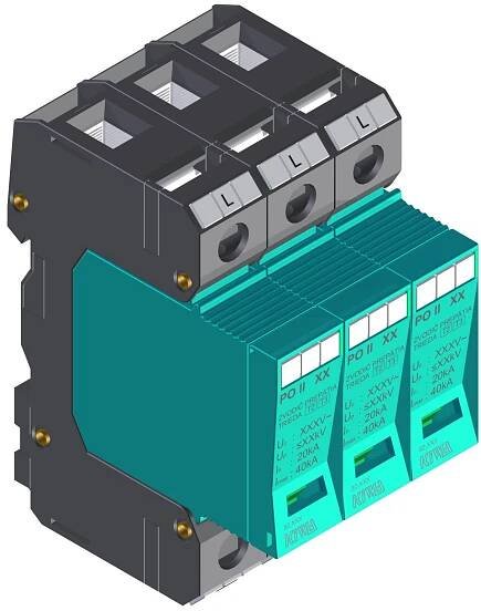 Přepěťová ochrana PO II 3 EWS 280 V/40 kA, modulární, vyměnitelná, C+D - eshop.sez-cz.cz
