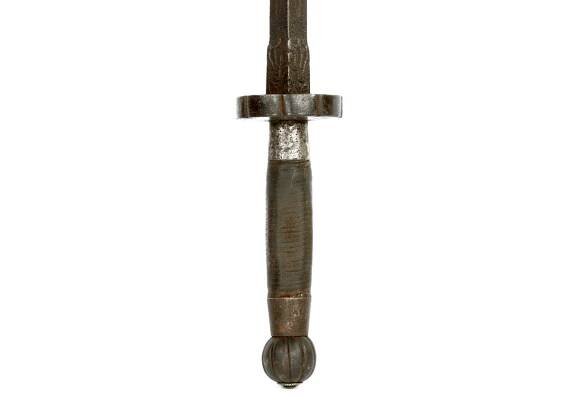 A large Chinese sword breaker of the jian type, a smooth mace.