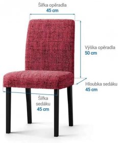 Bielastické potahy VITTORIA bordó židle s opěradlem 2 ks (45 x 45 x 50 cm) - decoDoma