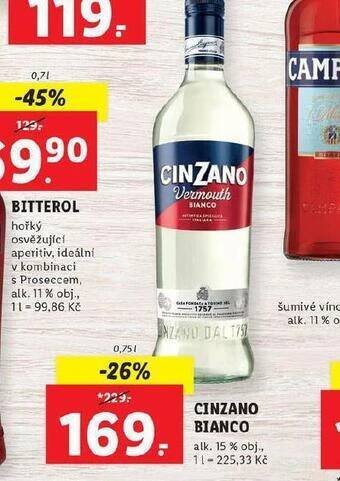 Lidl Cinzano bianco nabídka