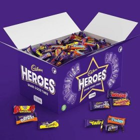 The Cadbury Heroes Chocolate Bulk Sharing Box is less than £19