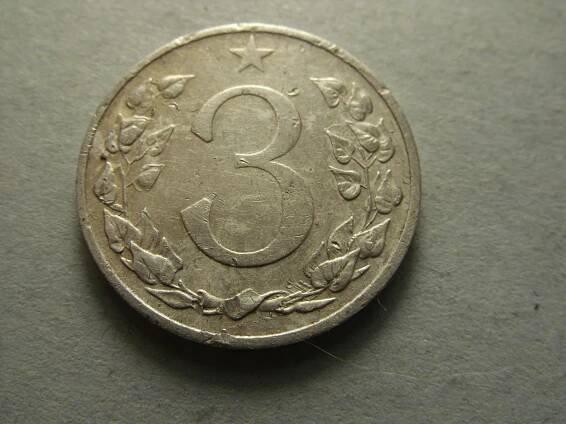Československo  - 3 Hal. z roku  1953 - Numismatika